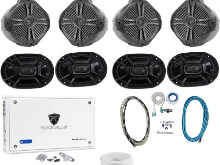 (4) Rockville 8  Wakeboard Speakers+(4) Polk Audio 6x9 +8-Channel Amp+Wire Kit Online Hot Sale