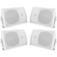 (4) Rockville HP5S-8 5.25  Outdoor Indoor Home Theater Speakers+Swivel Brackets Discount