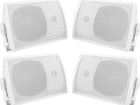 (4) Rockville HP5S-8 5.25  Outdoor Indoor Home Theater Speakers+Swivel Brackets Discount