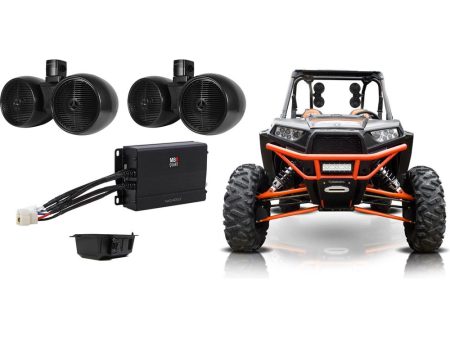 (2) Rockville Dual 8  Speakers+Amp+Controller for Polaris RZR Jeep ATV UTV Cart Discount