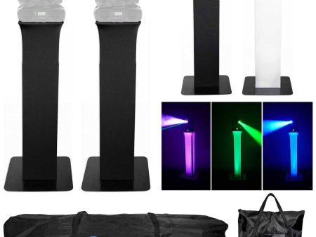 Pair Totem Stands+Black+White Scrims For 2) American DJ INNO COLOR BEAM Lights Cheap