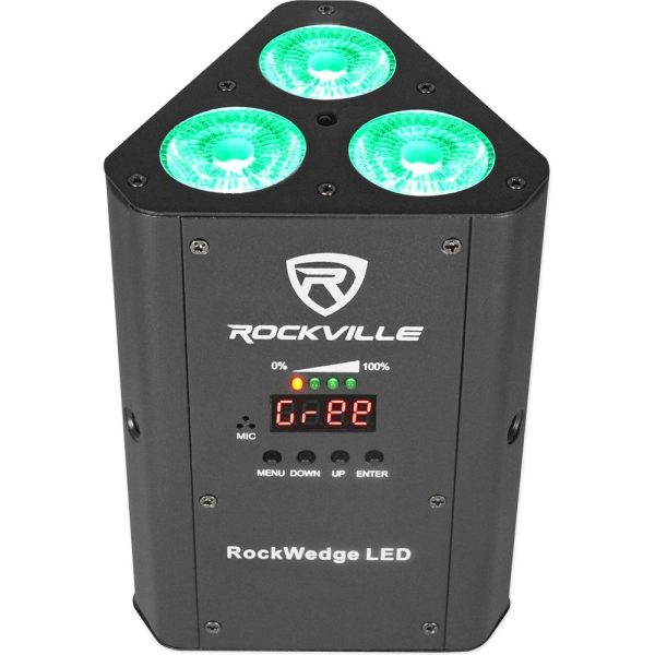 12) Rockville RockWedge LED Battery Lights+384 Channel Wireless DMX Controller Online Hot Sale