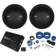 (2) Polk Audio MM1042DVC 10” 2400 Watt Car Subwoofers+Mono Amplifier+Amp Kit For Cheap