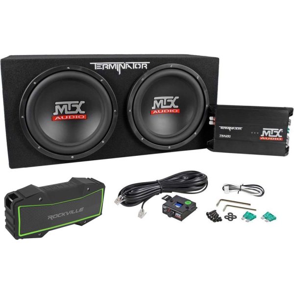 MTX Terminator TNP212D2 1200 Watt 2-Ohm Dual 12” Subwoofers+Box+Amp+Free Speaker Fashion