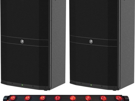 (2) Mackie DRM215 1600 Watt 15  Powered Active DJ PA Speakers+Moving Head Light For Discount