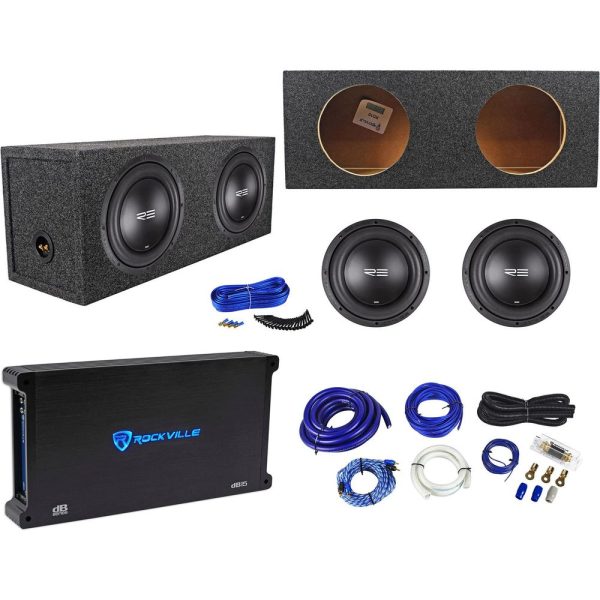 (2) RE Audio SEX10D2 V2 15  1500W Subwoofer+Sealed Box+Mono Amplifier+Amp Kit For Sale