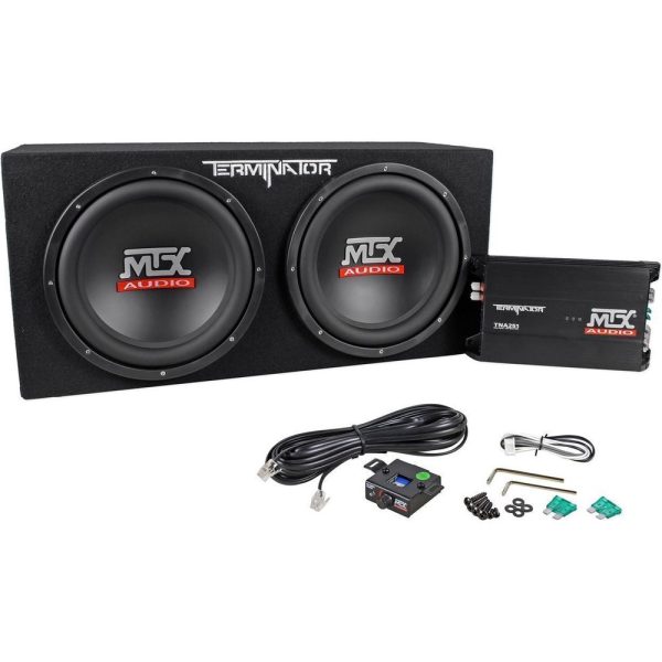 MTX Terminator TNP212D2 1200 Watt 2-Ohm Dual 12” Subwoofers+Box+Amp+Free Speaker Fashion