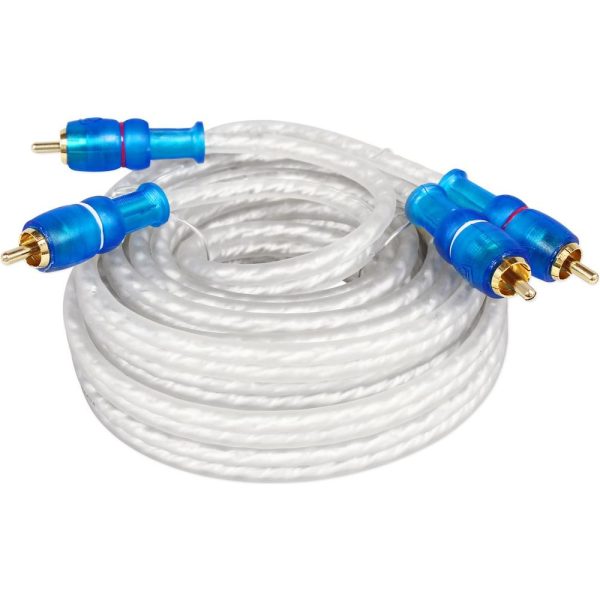 (2) Rockville MRCA25 25 Foot Twisted Pair Marine Boat RCA Cables 100% Copper Hot on Sale