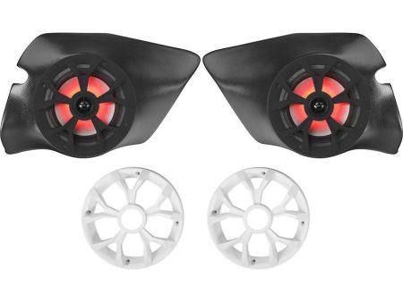 2) LED Marine Speakers+Kick Panel Pods for 2014-2017 Polaris RZR 1000 900S Turbo Online