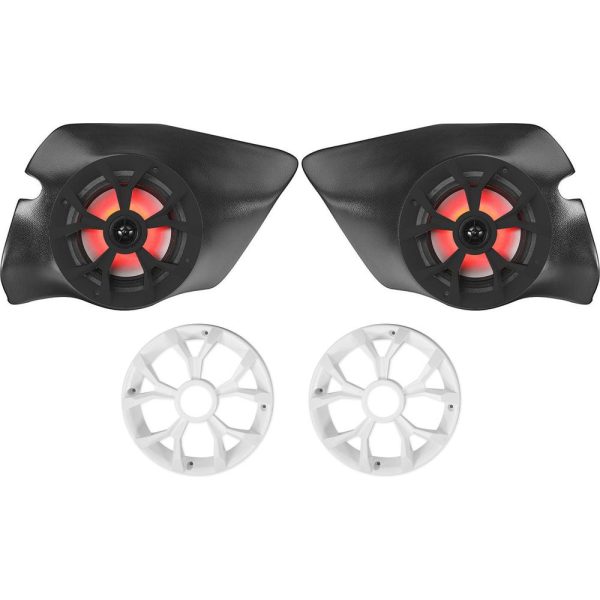 2) LED Marine Speakers+Kick Panel Pods for 2014-2017 Polaris RZR 1000 900S Turbo Online