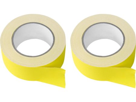 (2) Rolls Rockville Pro Audio Stage Wire ROCK GAFF Yellow Gaffers Tape 2 x100 Ft For Discount