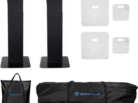 (2) Rockville RTP32B Black or White Totem Moving Head Light Stands+Scrims+Bag For Cheap