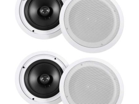 (4) Rockville HC85 8  Inch 700 Watt In-Ceiling Home Theater Speakers 8 Ohm For Cheap