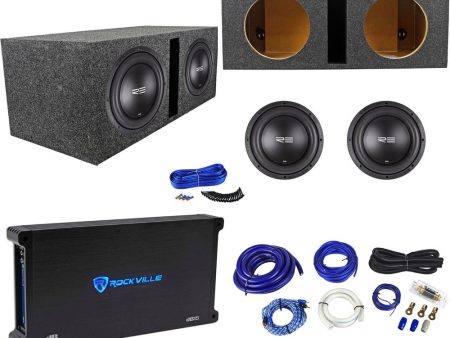 (2) RE Audio SEX10D2 V2 15  1500W Subwoofer+Vented Box+Mono Amplifier+Amp Kit Online now