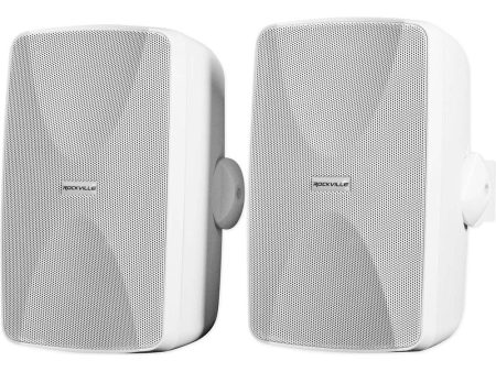 2 Rockville WET-7020W 5.25  70V Commercial Indoor Outdoor Wall Speakers in White Discount