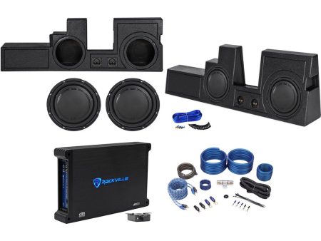 (2) 12  Polk Audio Subwoofers+Box+Amp+Wires For 2000-2016 Ford F250 350 450 Hot on Sale