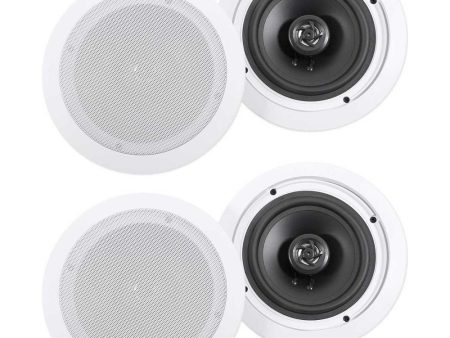 (4) Rockville HC655 6.5  500 Watt In-Ceiling Home Theater Speakers 8 Ohm For Discount