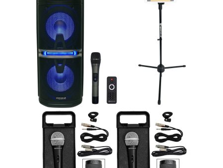 Rockville Go Party X10 Rechargeable Karaoke Machine System+3 Mics+Tablet Stand Online Hot Sale