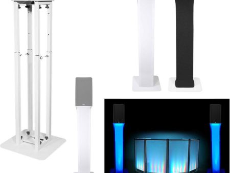 (1) Rockville White Adjustable Totem Speaker Stand For QSC K12.2 For Sale