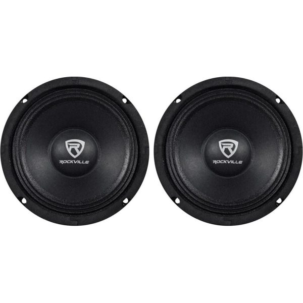 (2) Rockville RM64PRO 6.5  400 Watt 4 Ohm SPL Mid-Bass Midrange Car Speakers Supply