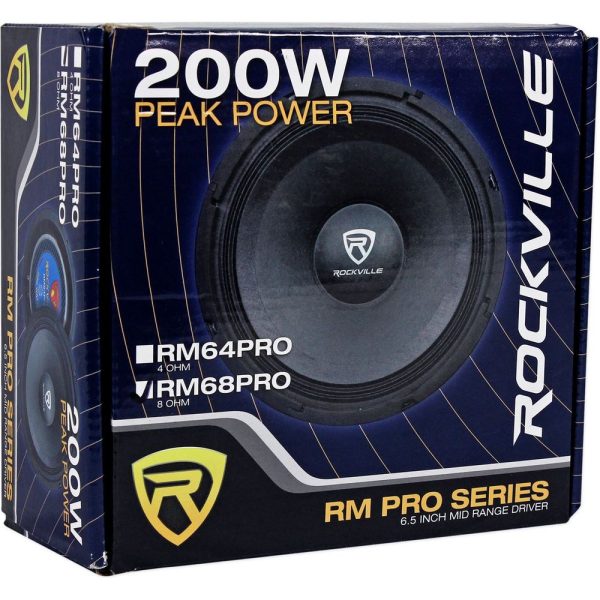 (2) Rockville RM68PRO 6.5  400 Watt 8 Ohm SPL Mid-Bass Midrange Car Speakers Hot on Sale