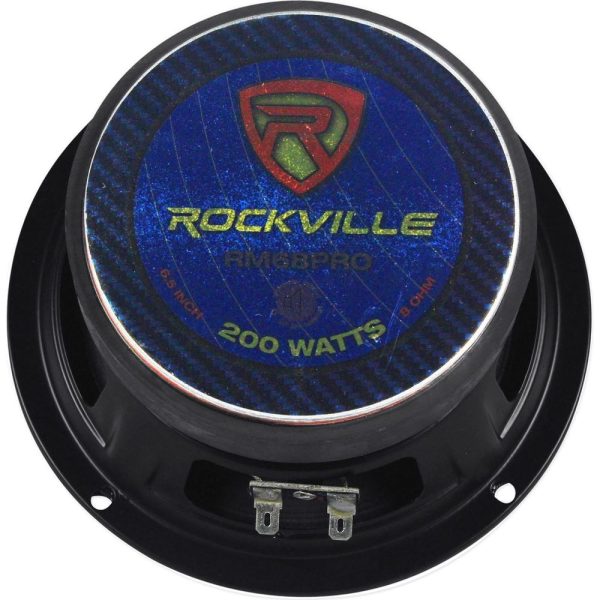 (2) Rockville RM68PRO 6.5  400 Watt 8 Ohm SPL Mid-Bass Midrange Car Speakers Hot on Sale