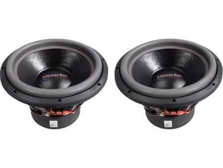 (2) American Bass HD15D2 HD 15  4000w Competition Car Subwoofers 300 Oz Magnets on Sale