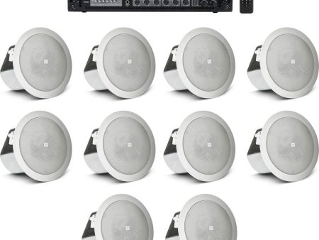 (10) JBL 3  Ceiling Speakers+6-Zone Bluetooth Amplifier For Restaurant Bar Cafe Online now