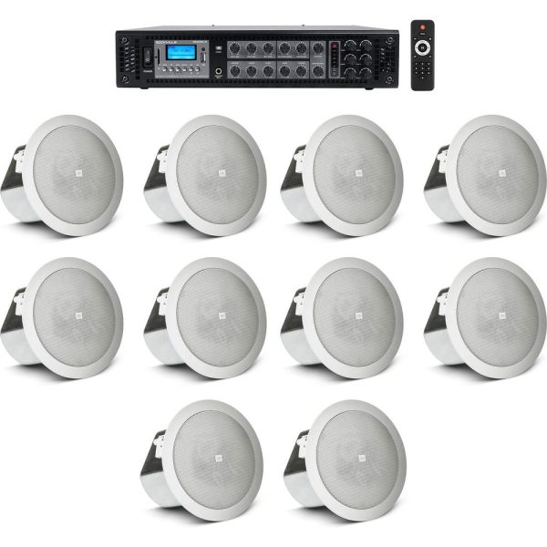 (10) JBL 3  Ceiling Speakers+6-Zone Bluetooth Amplifier For Restaurant Bar Cafe Online now