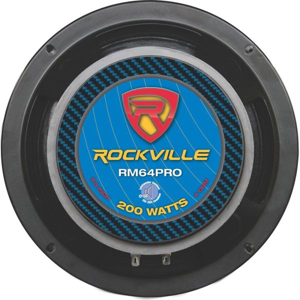 (2) Rockville RM64PRO 6.5  400 Watt 4 Ohm SPL Mid-Bass Midrange Car Speakers Supply