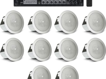 (10) JBL Ceiling Speakers+350w 6-Zone Bluetooth Amplifier For Hotel Office Diner Discount