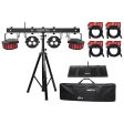 Chauvet DJ GigBAR Flex (2) Derby+(2) Par Can Lights+Footswitch+Tripod+DMX Cables Sale