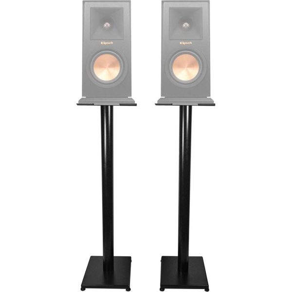 Black 37” Steel Bookshelf Speaker Stands For Klipsch RP-150M Bookshelf Speakers on Sale