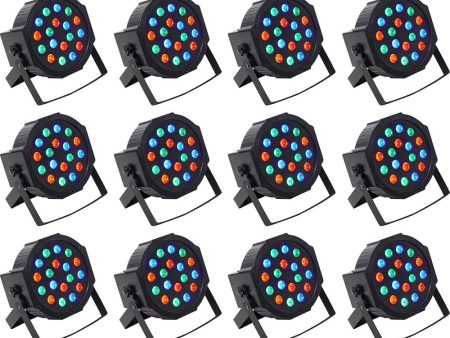 (12) Rockville RockPAR50 LED RGB Compact Par Can DJ Club DMX Wash Lights For Discount