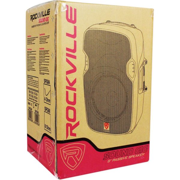 (2) Rockville SPG84 8  400 Watt 4-Ohm DJ Speakers+Adjustable Totem Style Stands Hot on Sale