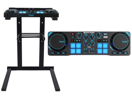 Hercules DJControl Compact USB 2-Deck DJ Controller Mixer+Stand+Shelf+Carry Bag Cheap