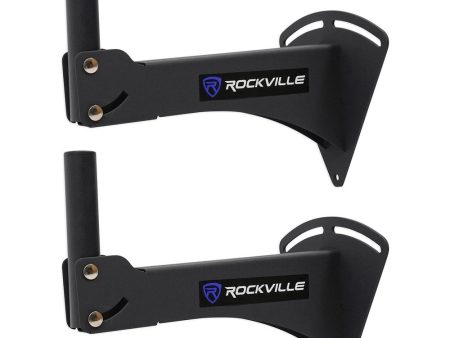 (2) Rockville RPW20 Wall Mount PA Speaker Brackets for Restaurant Office Bar Supply