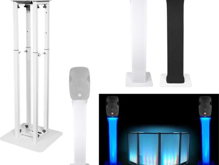 (1) Rockville RTP32W Totem Style DJ Speaker Stand+Black+White Scrims+Carry Bag Fashion