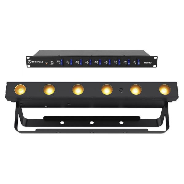 Chauvet DJ Ezlink Strip Q6 BT Wireless Battery Bluetooth Wash Light+Power Strip For Cheap