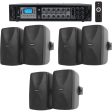 (6) 5.25  Black Commercial 70v Wall Speakers+Amp For Restaurant Office Cafe Bar Discount