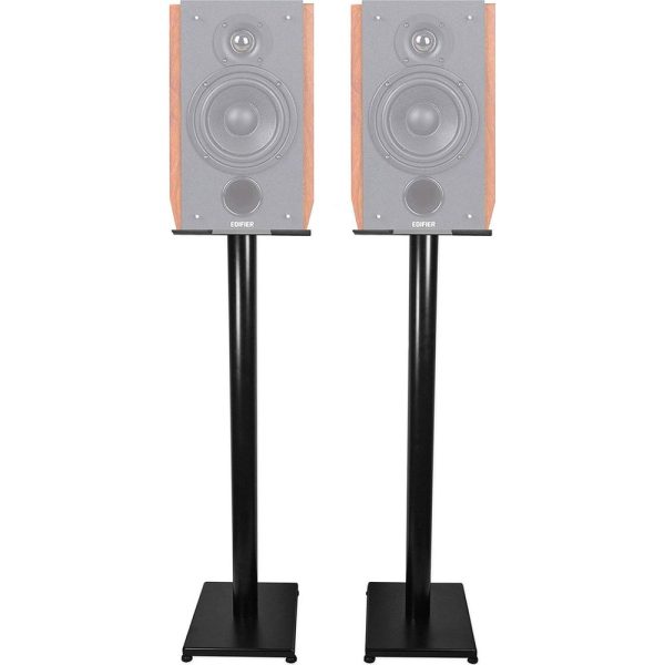 Black 37” Steel Bookshelf Speaker Stands For Edifier R2000DB Bookshelf Speakers on Sale