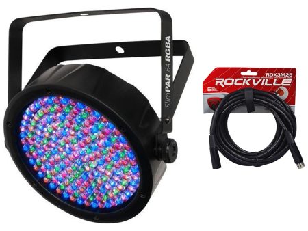 Chauvet SlimPAR 64 RGBA Compact DMX Wash Light + FREE 25FT Cable Online Sale