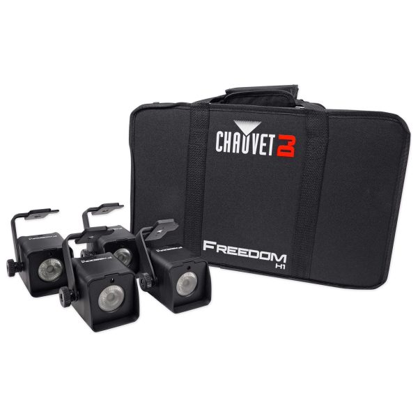 Chauvet DJ Freedom H1 X4 4) Wireless Church Stage Wash Lights+Bag+Charger+Remote Online now