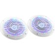 Rockville RMC65LW 6.5  600w 2-Way White Marine Speakers w Multi Color LED+Remote For Discount