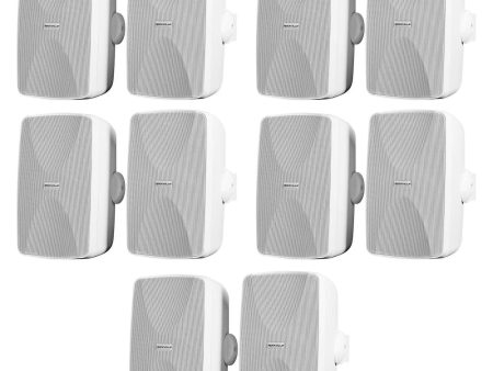 (10) Rockville WET-7020W White 5.25  Indoor Home Outdoor Patio Wall Speakers Hot on Sale