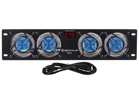 Rockville RRF4 19  Rack Mount 4 Fan Cooling System with LED Temperature Display Fashion