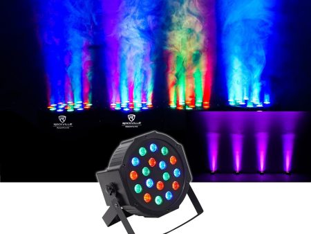 Rockville RockPAR50 LED RGB Compact Par Can DJ Club DMX Wash Light+Dual Bracket Hot on Sale