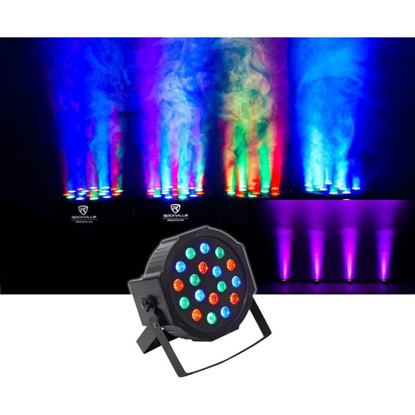 Rockville RockPAR50 LED RGB Compact Par Can DJ Club DMX Wash Light+Dual Bracket Hot on Sale