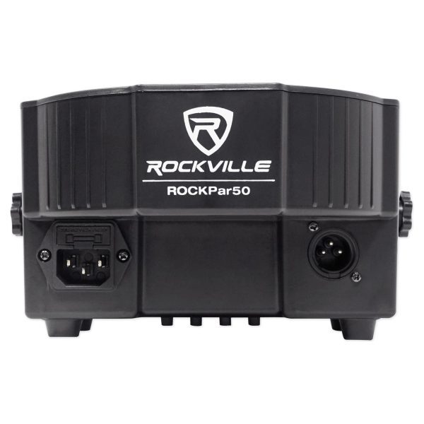 Rockville RockPAR50 LED RGB Compact Par Can DJ Club DMX Wash Light+Dual Bracket Hot on Sale