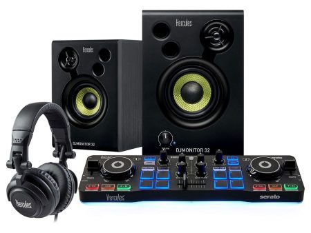 Hercules DJ Starter Kit w DJ Controller+Monitors+Headphones+Serato Lite Software For Discount